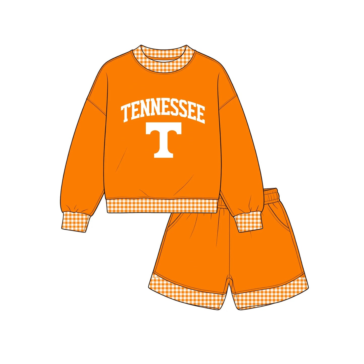 Custom Order Adult Women Tennessee Long Sleeve Top Short Team Clothes Set