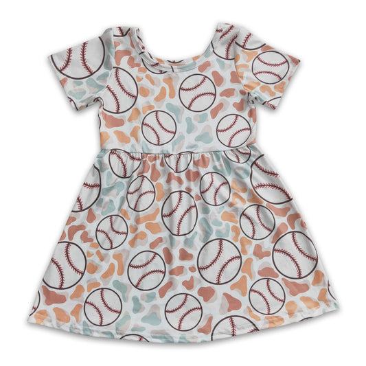 5.12 RTS NO MOQ GSD0249 girls baseball short sleeve dress
