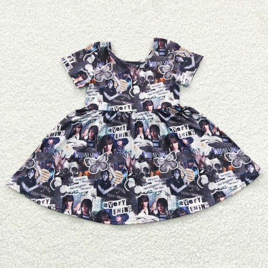 GSD0332 Wednesday black Girl Short sleeve dress