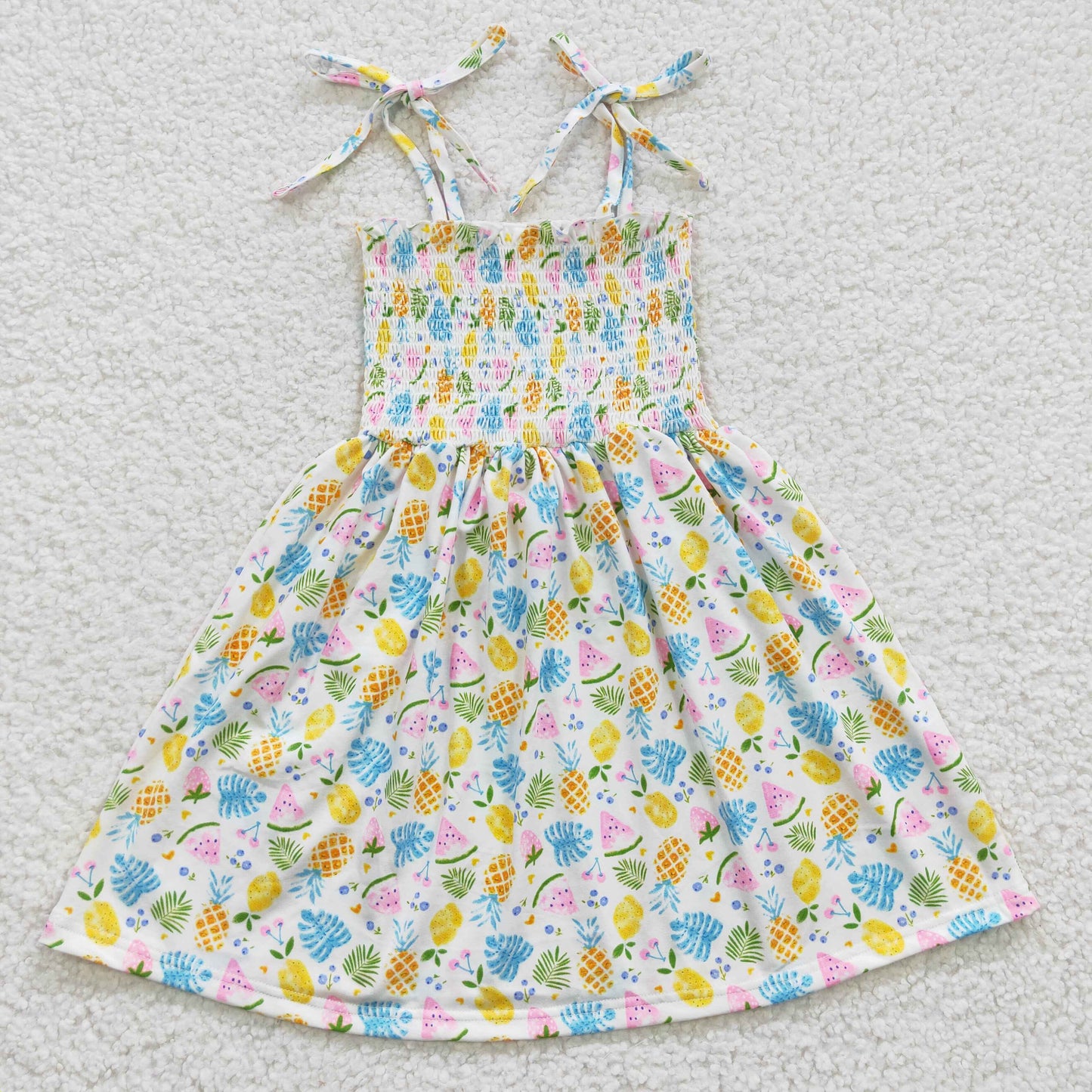 GSD0374 Baby Girl Pineapple Elastic Knee Length Dresses