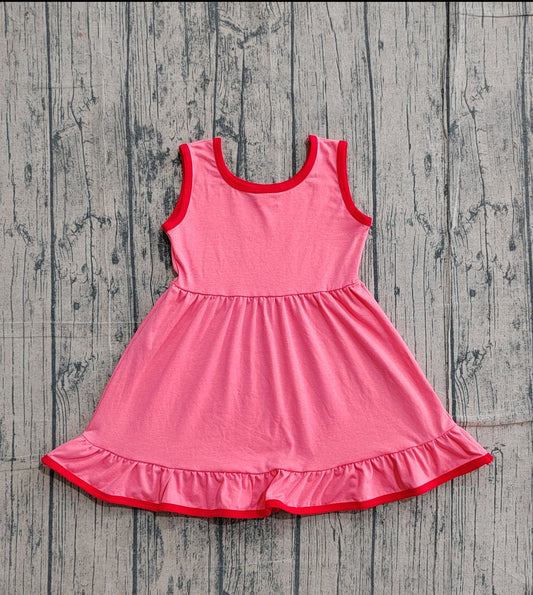 GSD0656 Preorder Sample Baby Girl Sleeveless Watermelon Ruffle Dresses