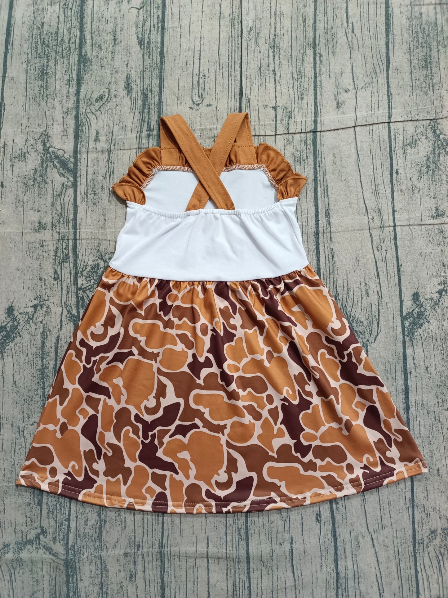 GSD1518 Baby Girls clothes embroidery camouflage duck puppy suspender Dresses-26.1.8