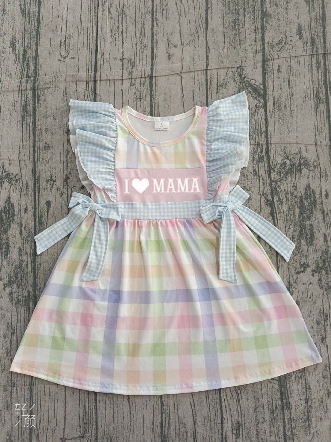 12.4 MOQ：5pcs BSSO1741 pre-order baby girl clothes embroidery MAMA summer flying sleeve dress-26.1.12
