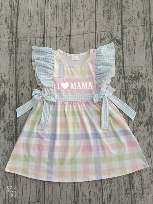 12.4 MOQ：5pcs BSSO1741 pre-order baby girl clothes embroidery MAMA summer flying sleeve dress-26.1.12