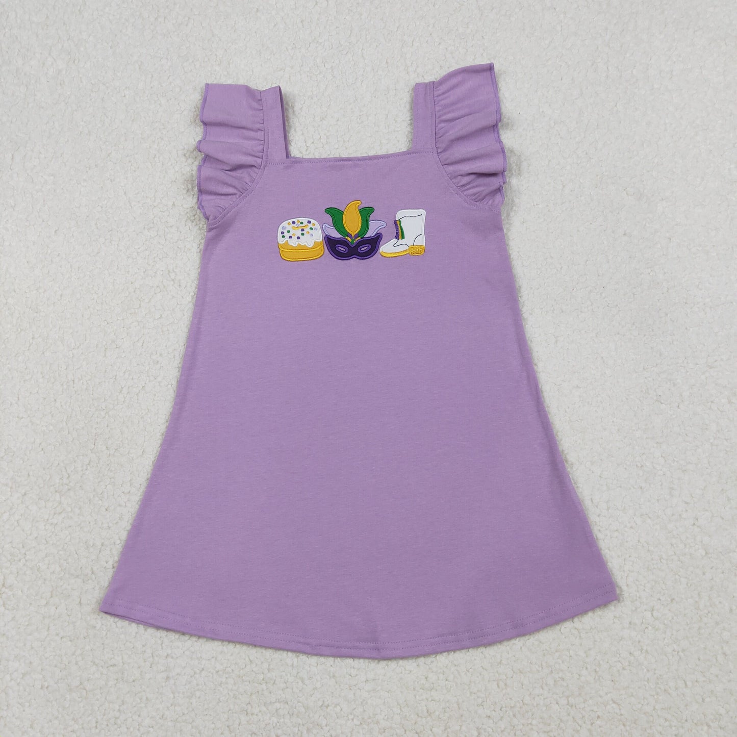 Sibling Baby Girls clothes embroidery mardi gras short sleeve shorts Clothes Sets and Dresses