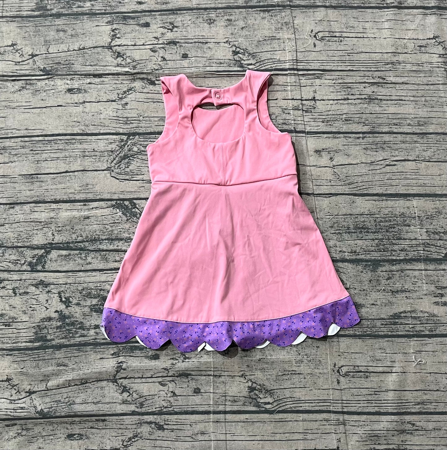 GSD3028 Preorder Sample Baby Girl Pink Sleeveless Yoga Shorts Bows Knee Length Dresses