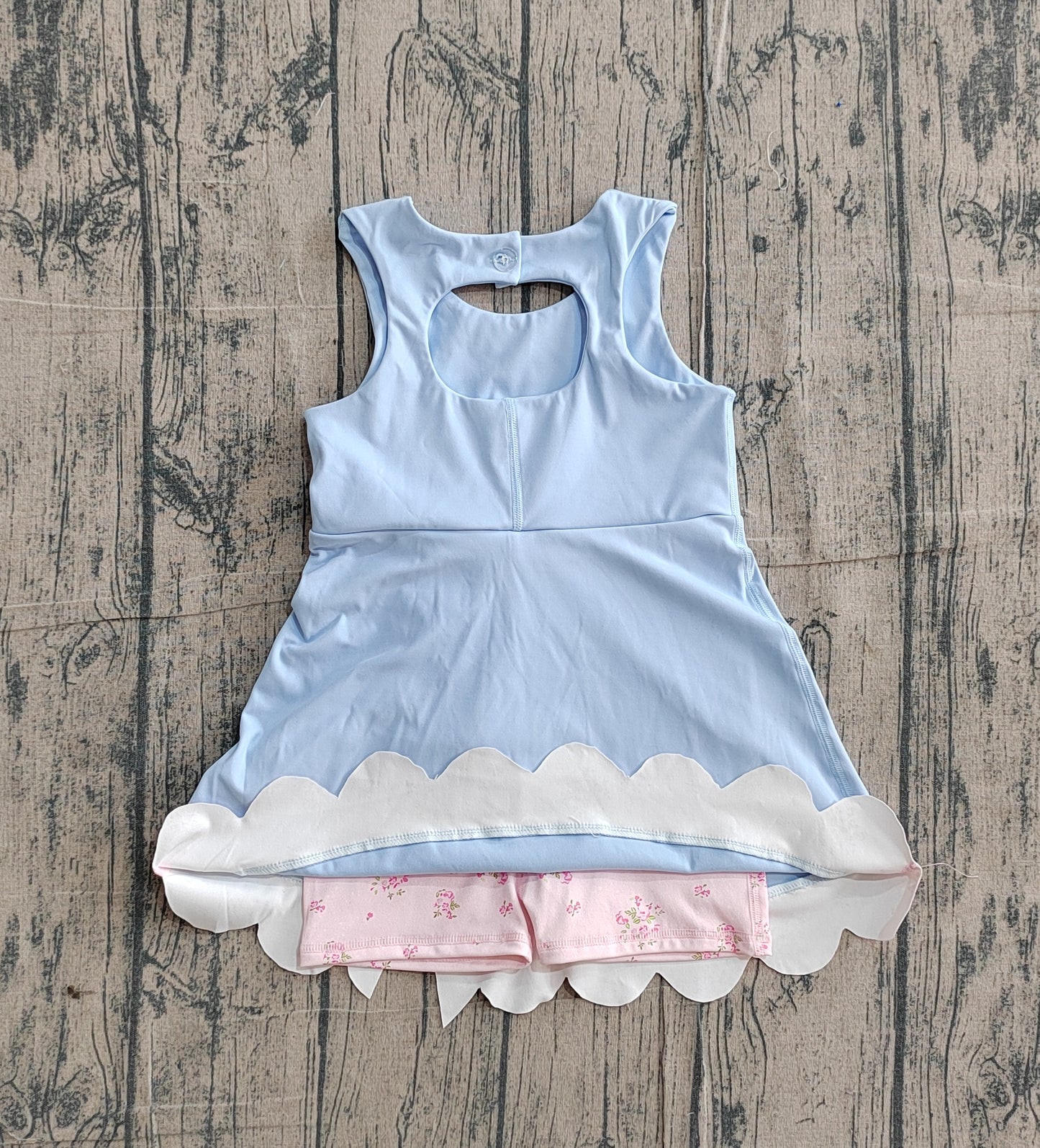 GSD3030 Preorder Sample Baby Girl Lavender Sleeveless Yoga Shorts Bows Knee Length Dresses