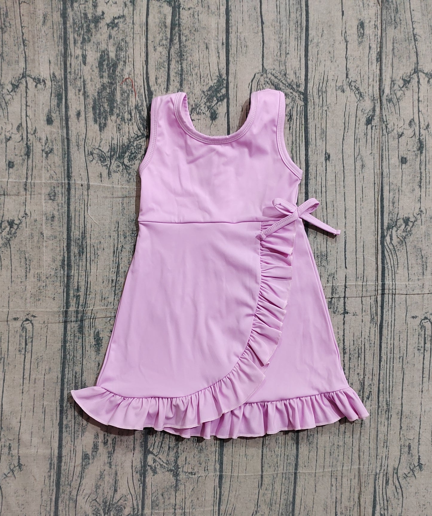 GSD3034 Preorder Sample Baby Girl Pink Sleeveless Yoga Shorts Ruffle Knee Length Dresses
