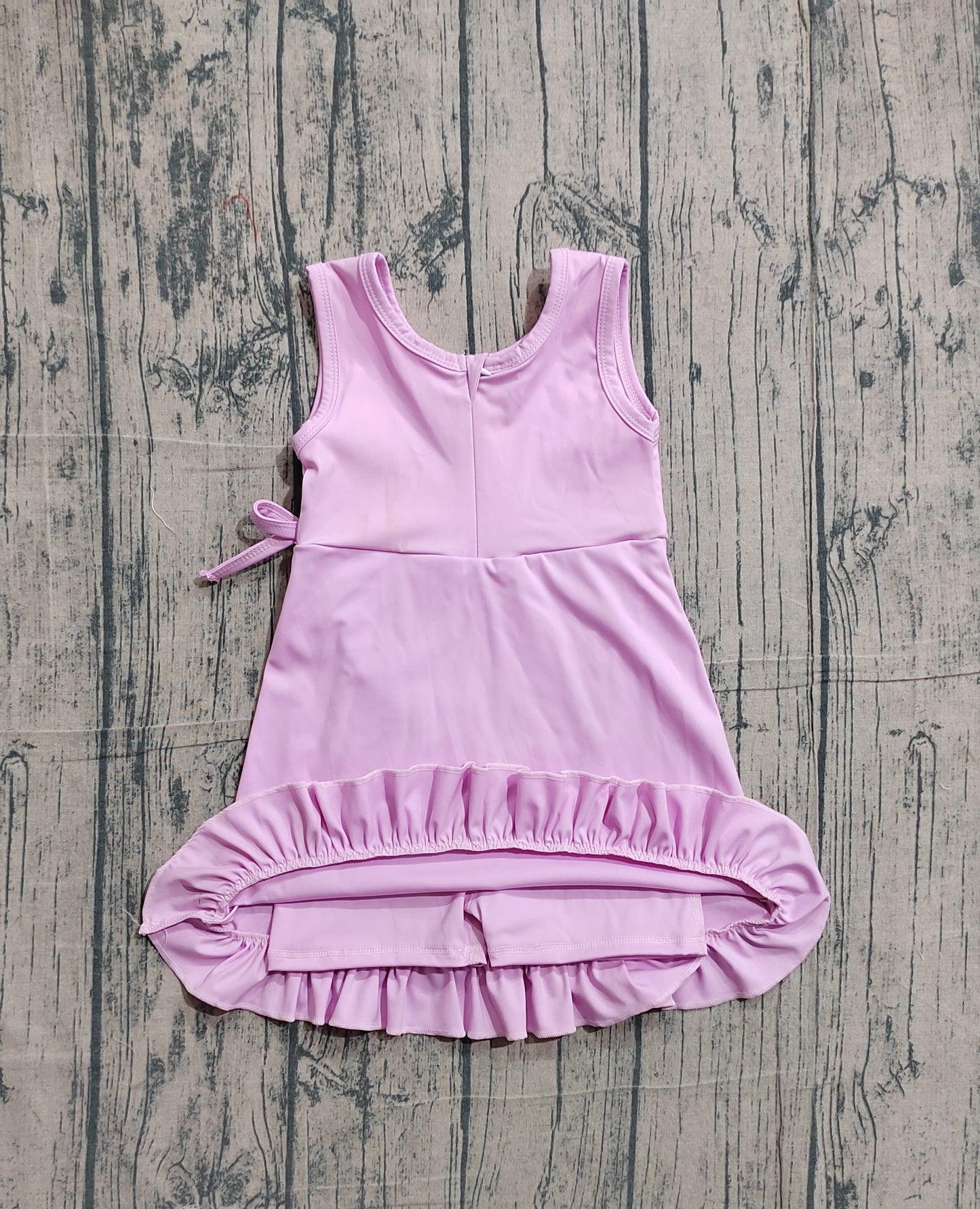 GSD3034 Preorder Sample Baby Girl Pink Sleeveless Yoga Shorts Ruffle Knee Length Dresses