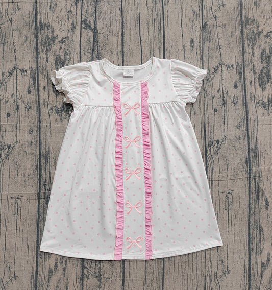 GSD3312 pre-order toddler girl clothes embroidery bows girl summer dress-26.1.19