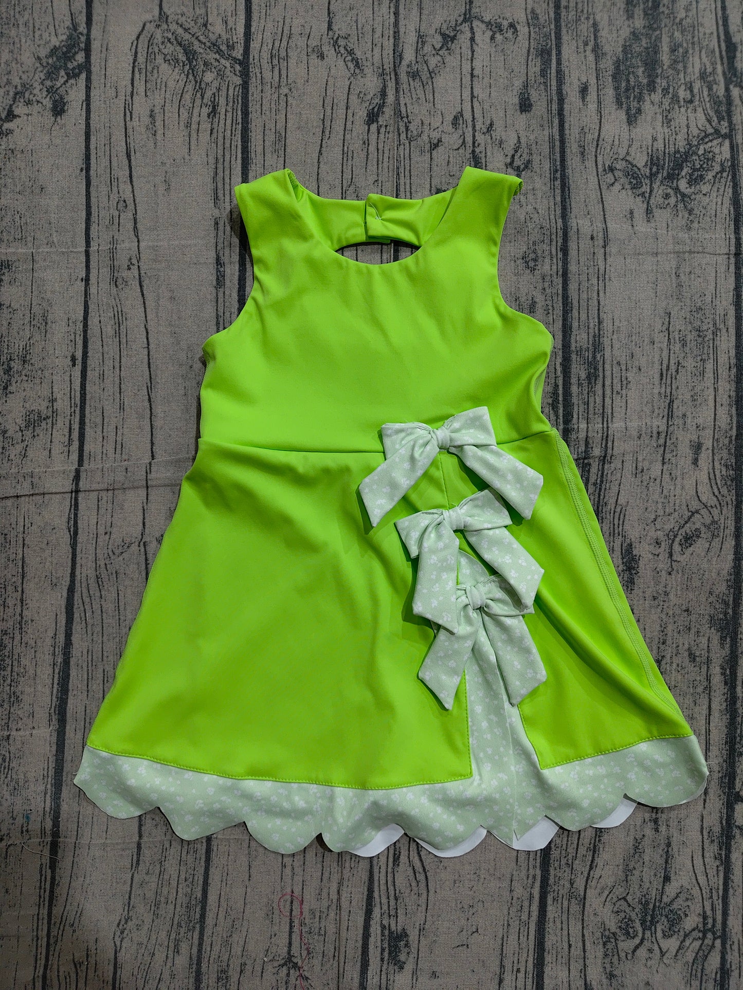 GSD3316 Preorder Sample Baby Girls Light Green Sleeveless Bows Yoga Ruffle Shorts Knee Length Dresses