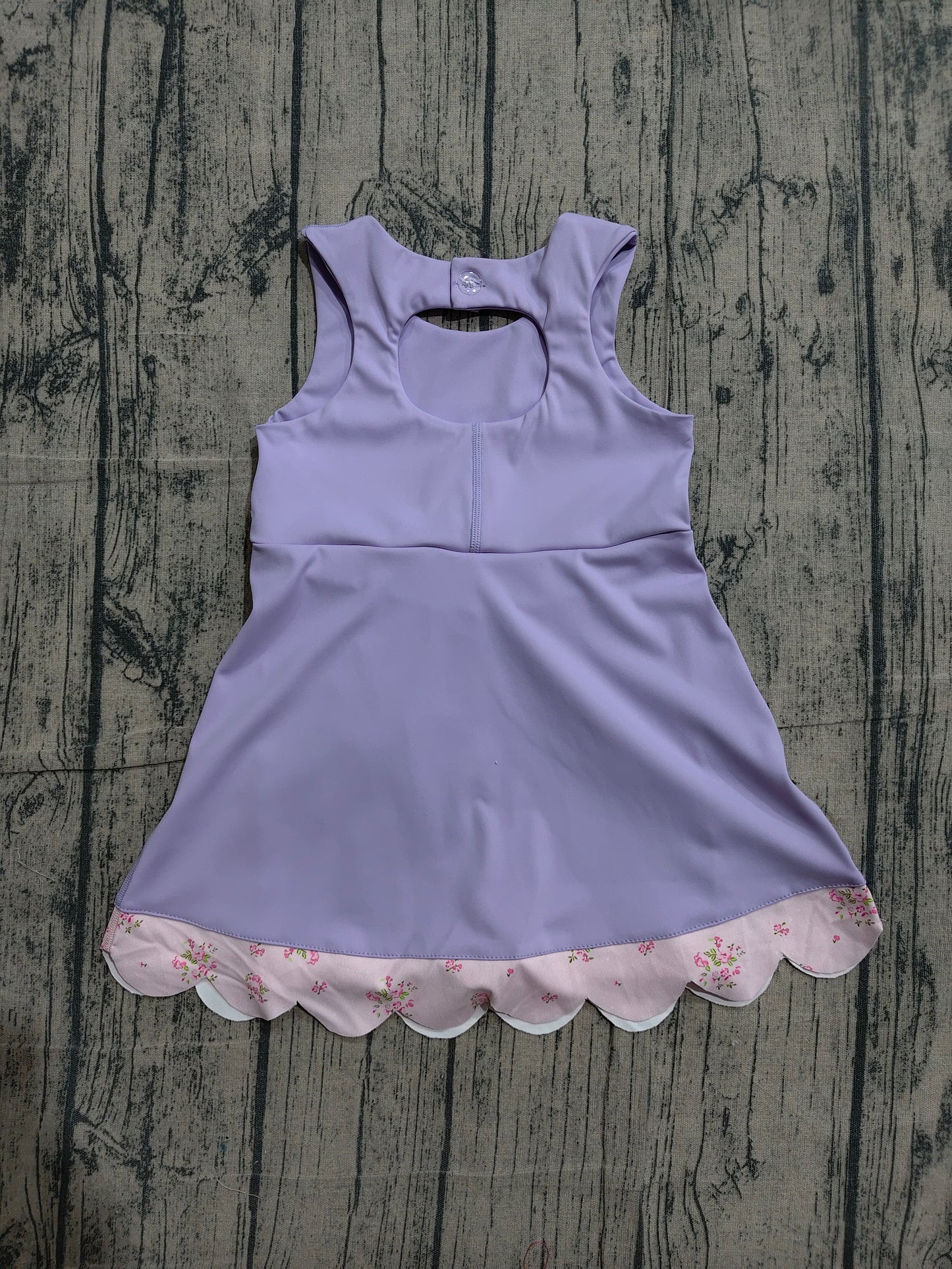 GSD3317 Preorder Sample Baby Girls Purple Sleeveless Bows Yoga Ruffle Shorts Knee Length Dresses