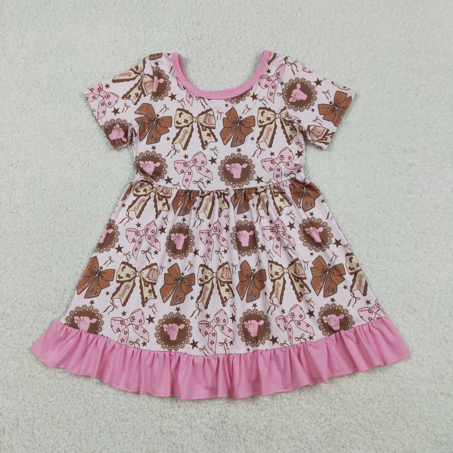 Sibling Baby Girls clothes bow short sleeve shorts Clothes Sets and Dress and romper