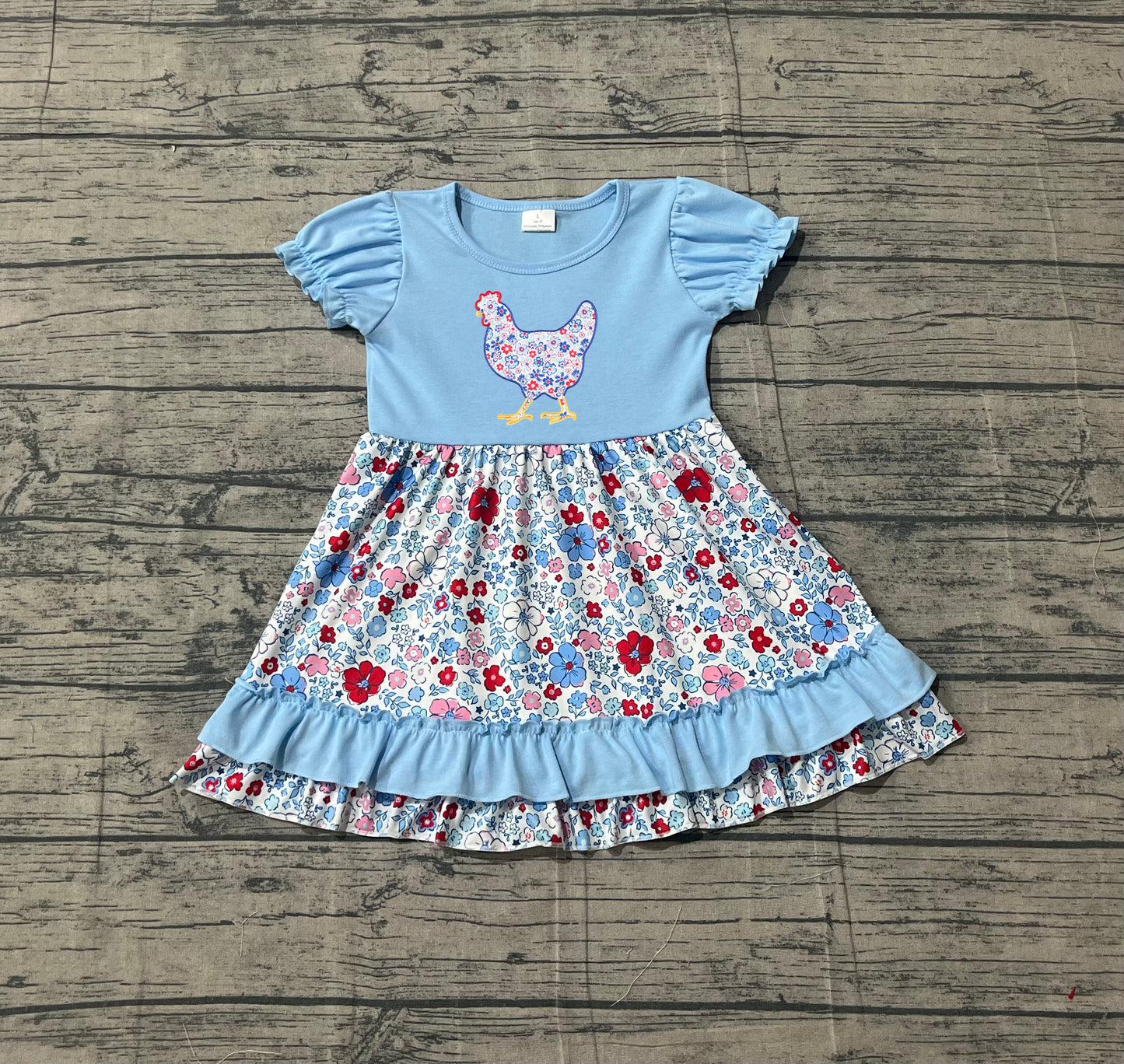 GSD3418 pre-order toddler girl clothes embroidery girl summer twirl dress-25.12.31