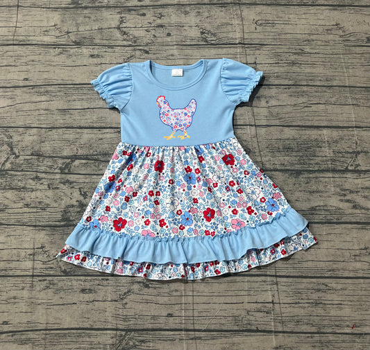 GSD3418 pre-order toddler girl clothes embroidery girl summer twirl dress-25.12.31