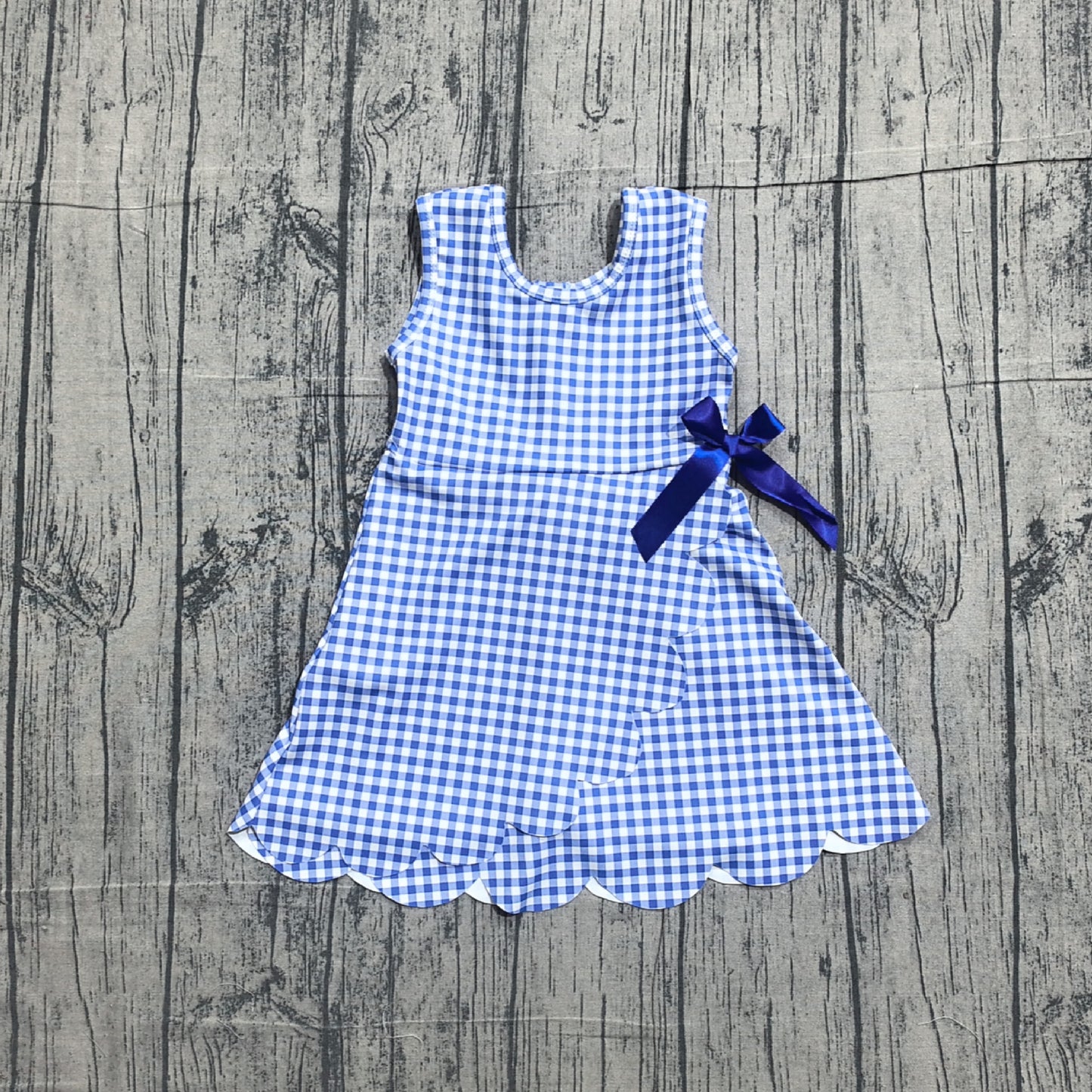 GSD3427 Baby Girls clothes Yoga blue sleeveless dress-26.1.10
