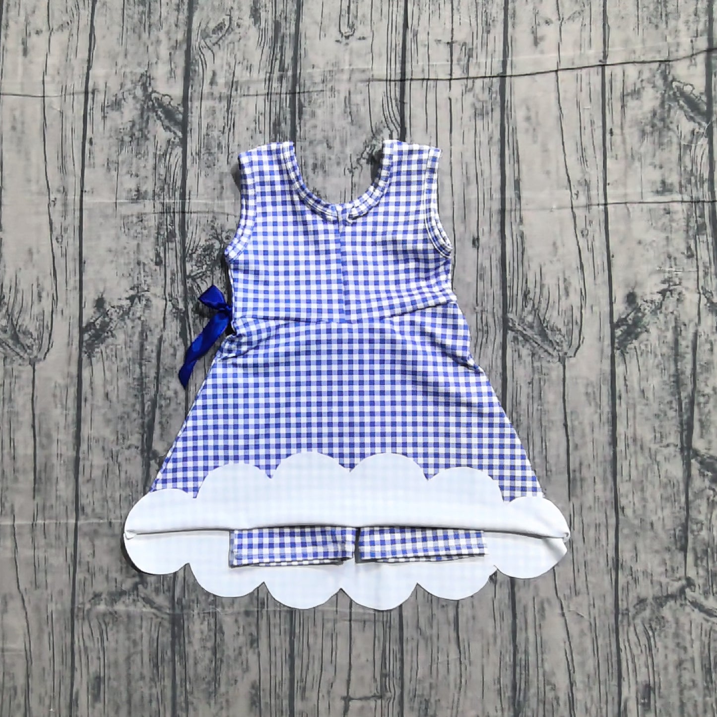 GSD3427 Baby Girls clothes Yoga blue sleeveless dress-26.1.10