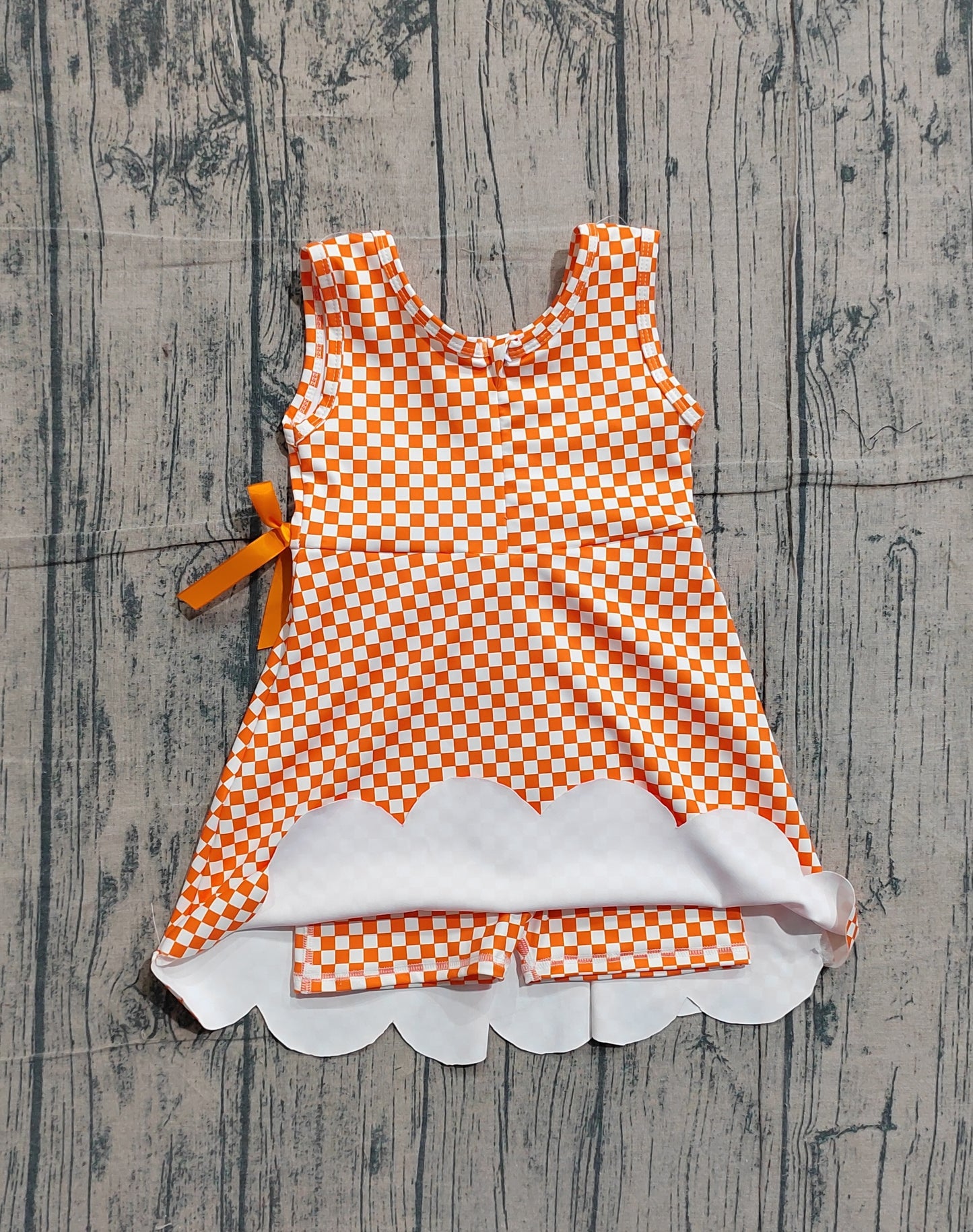 Pre-order no moq GSD3428 pre-order baby girl clothes yoga orange sleeveless summer dress-26.1.14