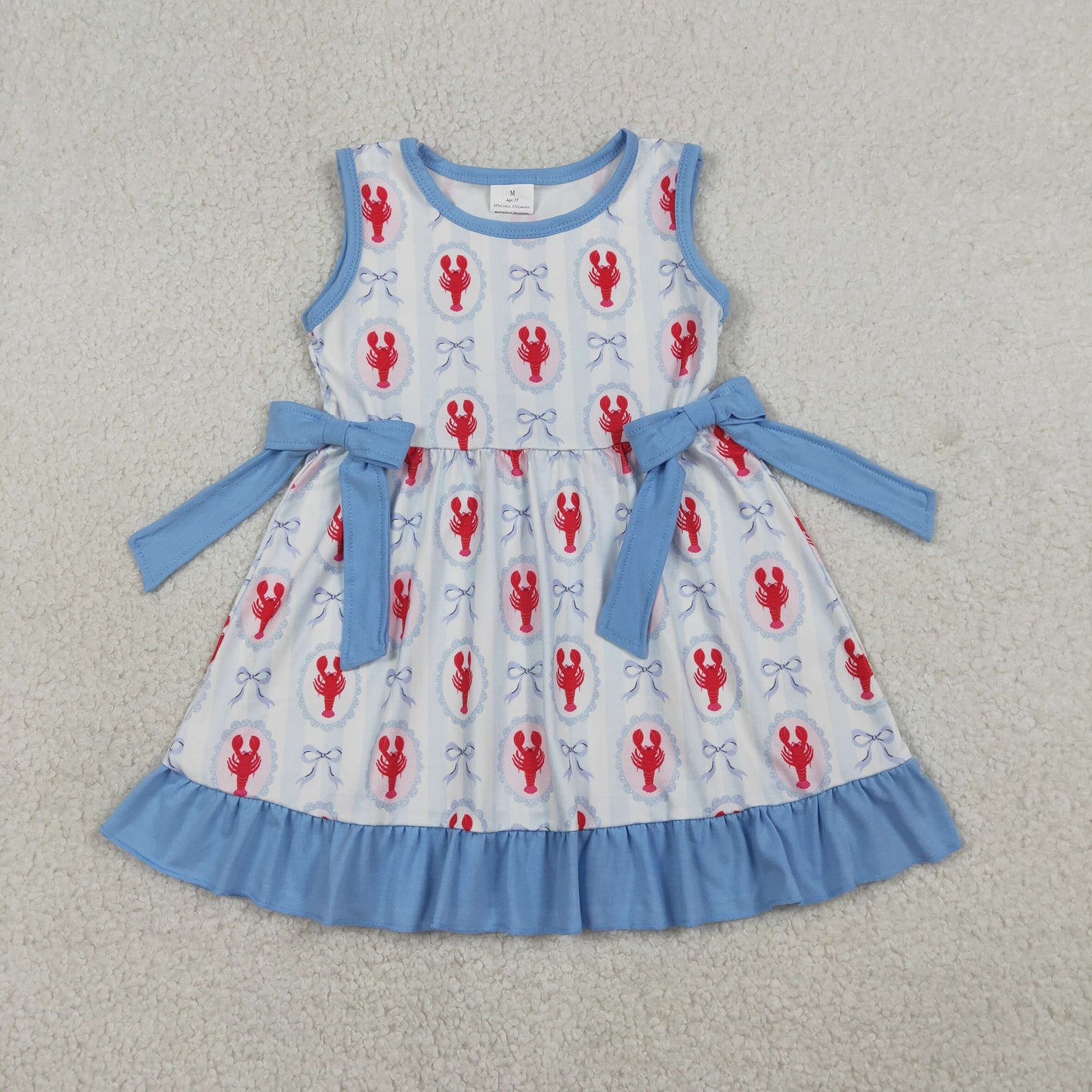 Sibling Baby Girls clothes lobster bow short sleeve shorts Clothes Sets and Dresses and romper