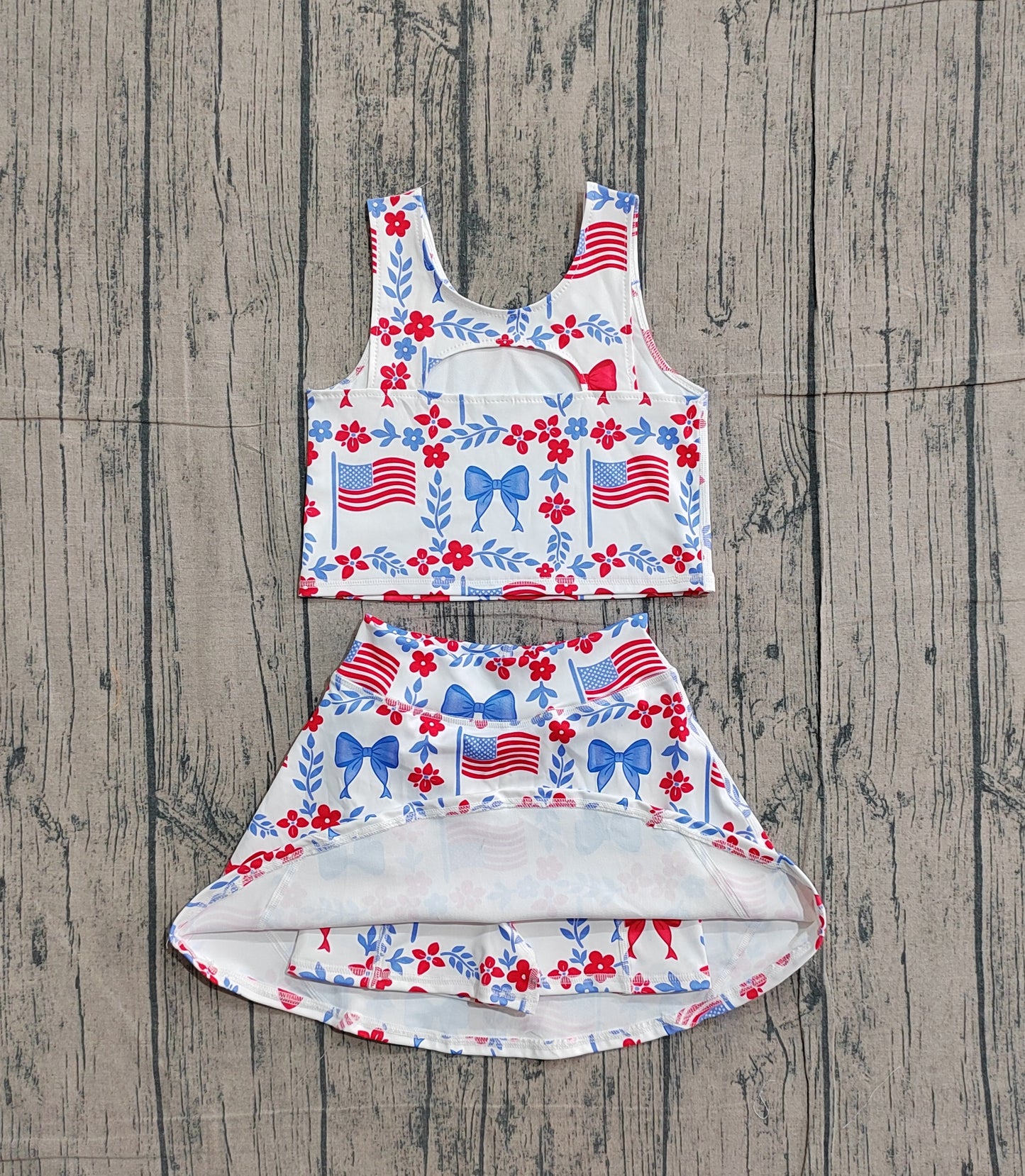GSD3499 pre-order baby girl clothes bows toddler girl 4th of July yoga skirt outfit-26.1.22