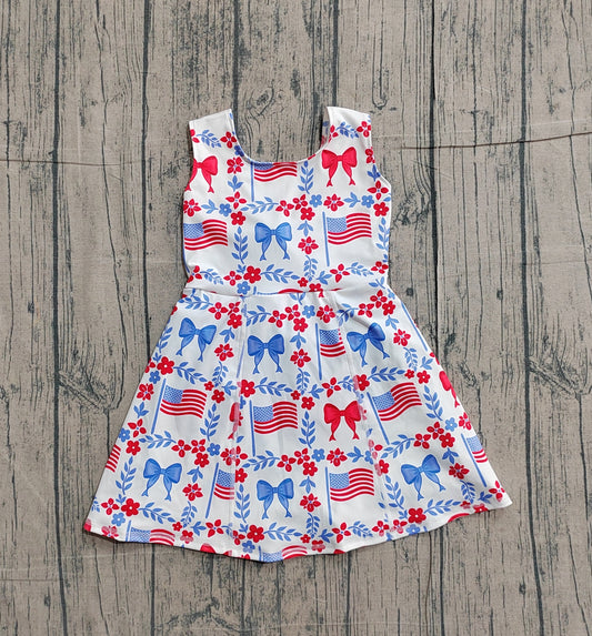 GSD3500 pre-order toddler clothes flag print girl 4th of July yoga summer dress-26.1.22