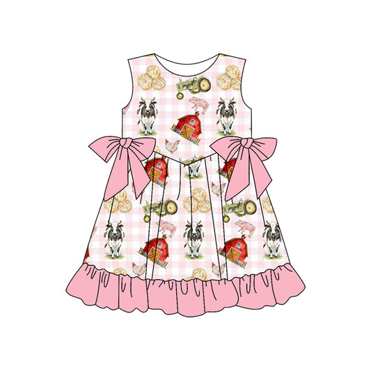 Pre-order no moq GSD3507 pre-order baby girl clothes farm sleeveless summer dress-25.12.29