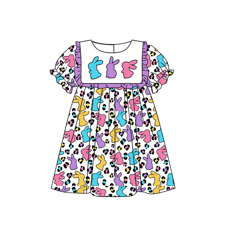 Pre-order no moq GSD3509 pre-order baby girl clothes bunny short sleeve summer dress-25.12.29