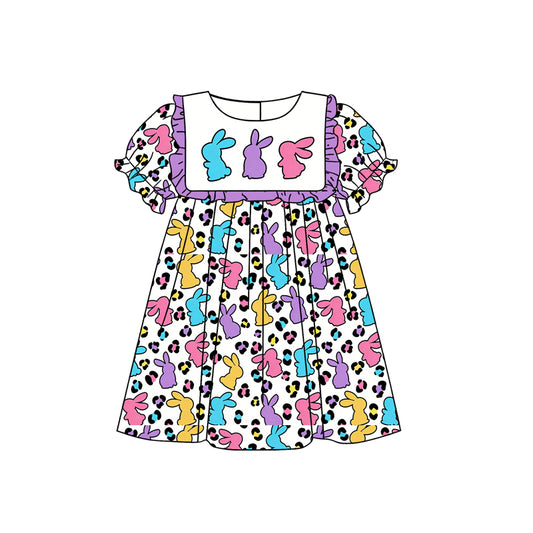 Pre-order no moq GSD3509 pre-order baby girl clothes bunny short sleeve summer dress-25.12.29