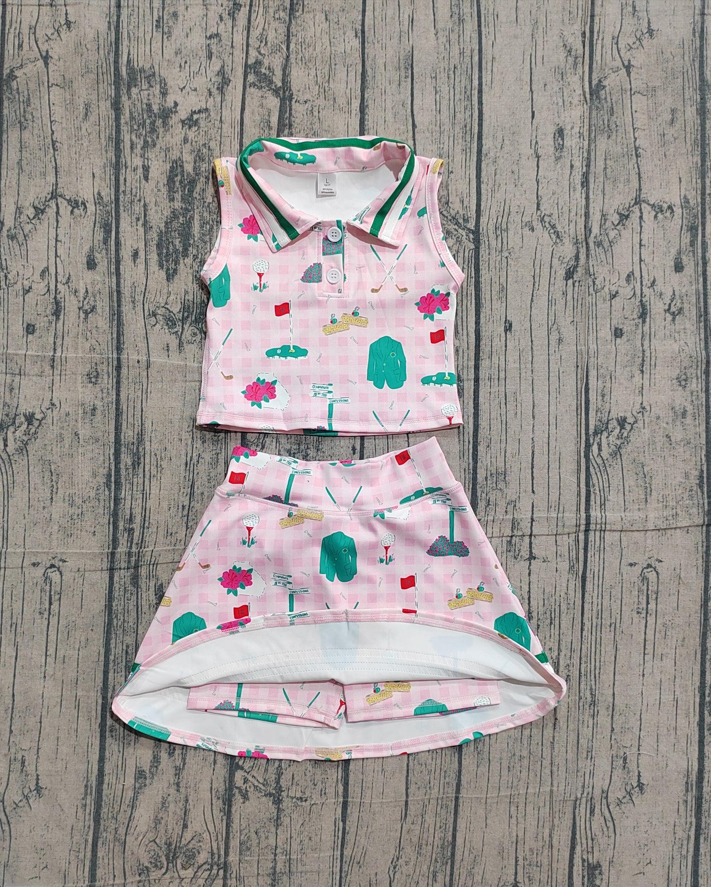 Pre-order no moq GSD3520 pre-order baby girl clothes yoga sleeveless summer skirt sets-26.1.14