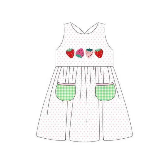 Pre-order no moq GSD3535 pre-order baby girl clothes strawberry sleeveless summer dress-26.1.1