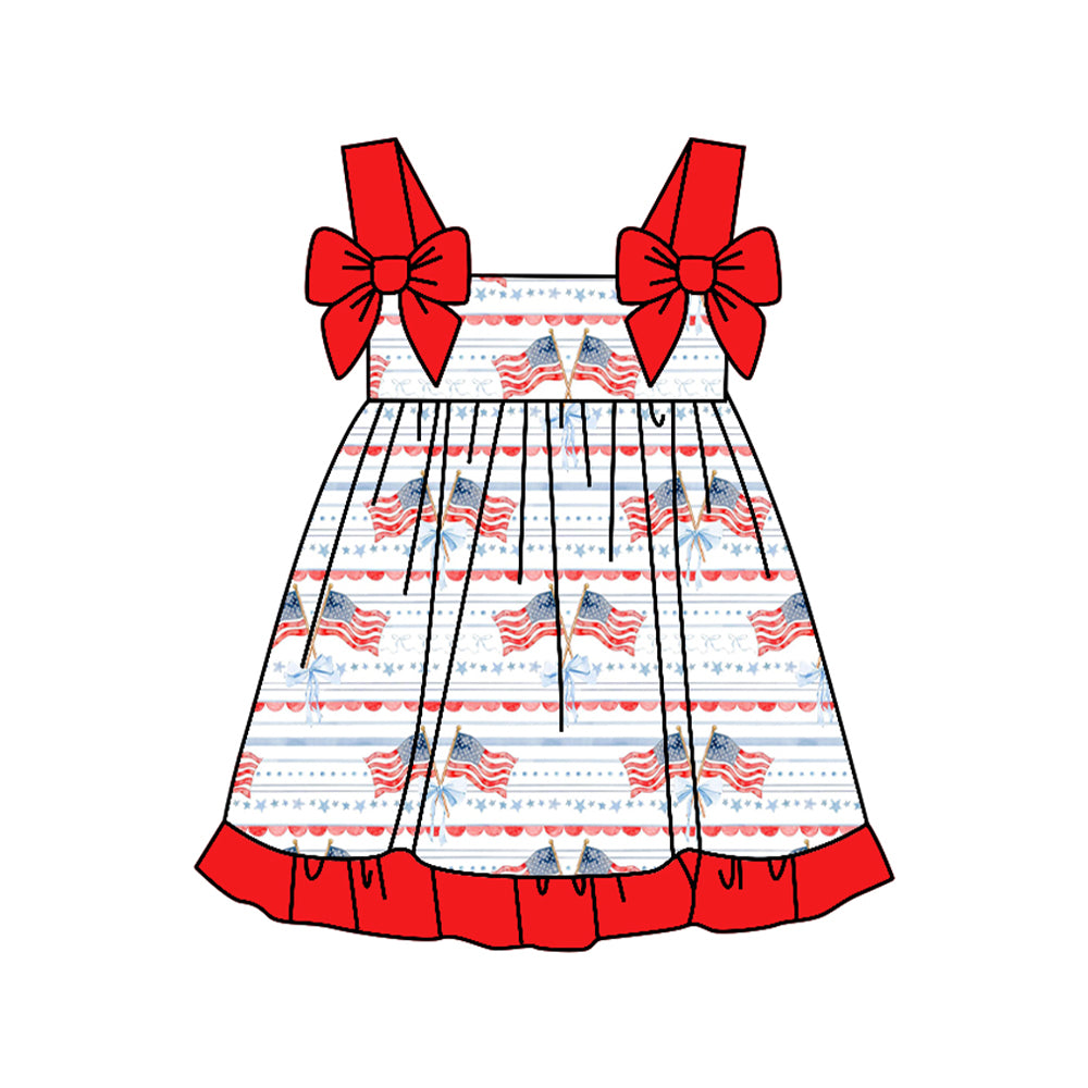 Pre-order no moq GSD3538 pre-order baby girl clothes flag sleeveless summer dress-26.1.1