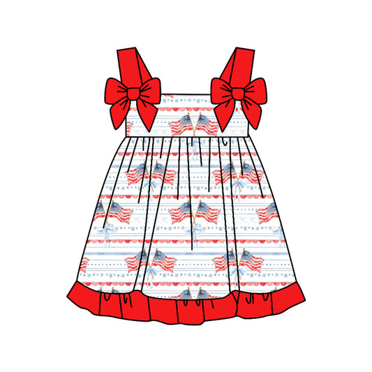 Pre-order no moq GSD3538 pre-order baby girl clothes flag sleeveless summer dress-26.1.1