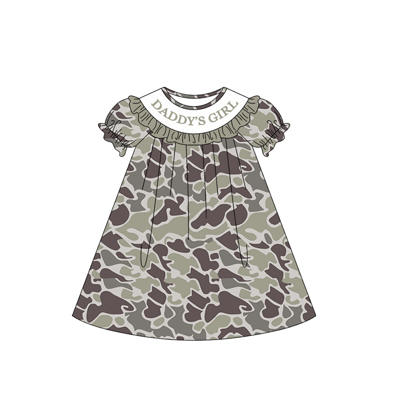Pre-order no moq GSD3539 pre-order baby girl clothes DADDY camouflage short sleeve summer dress-26.1.1