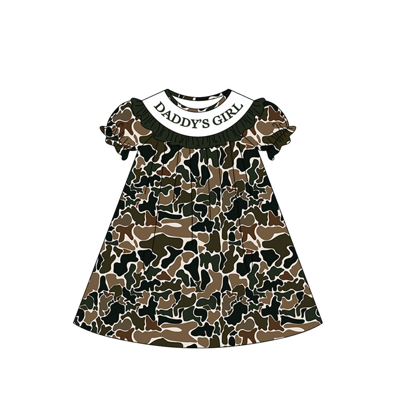 Pre-order no moq GSD3543 pre-order baby girl clothes DADDY camouflage short sleeve summer dress-26.1.1