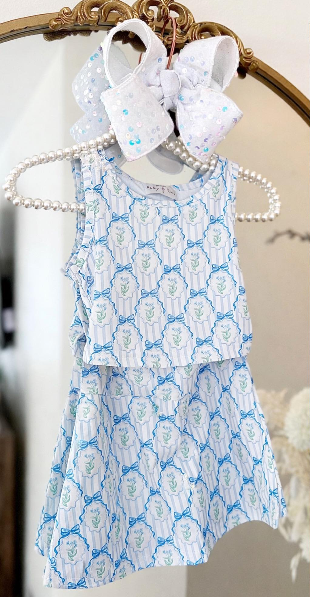 Pre-order no moq GSD3557 pre-order baby girl clothes bow floral sleeveless summer dress-26.1.5