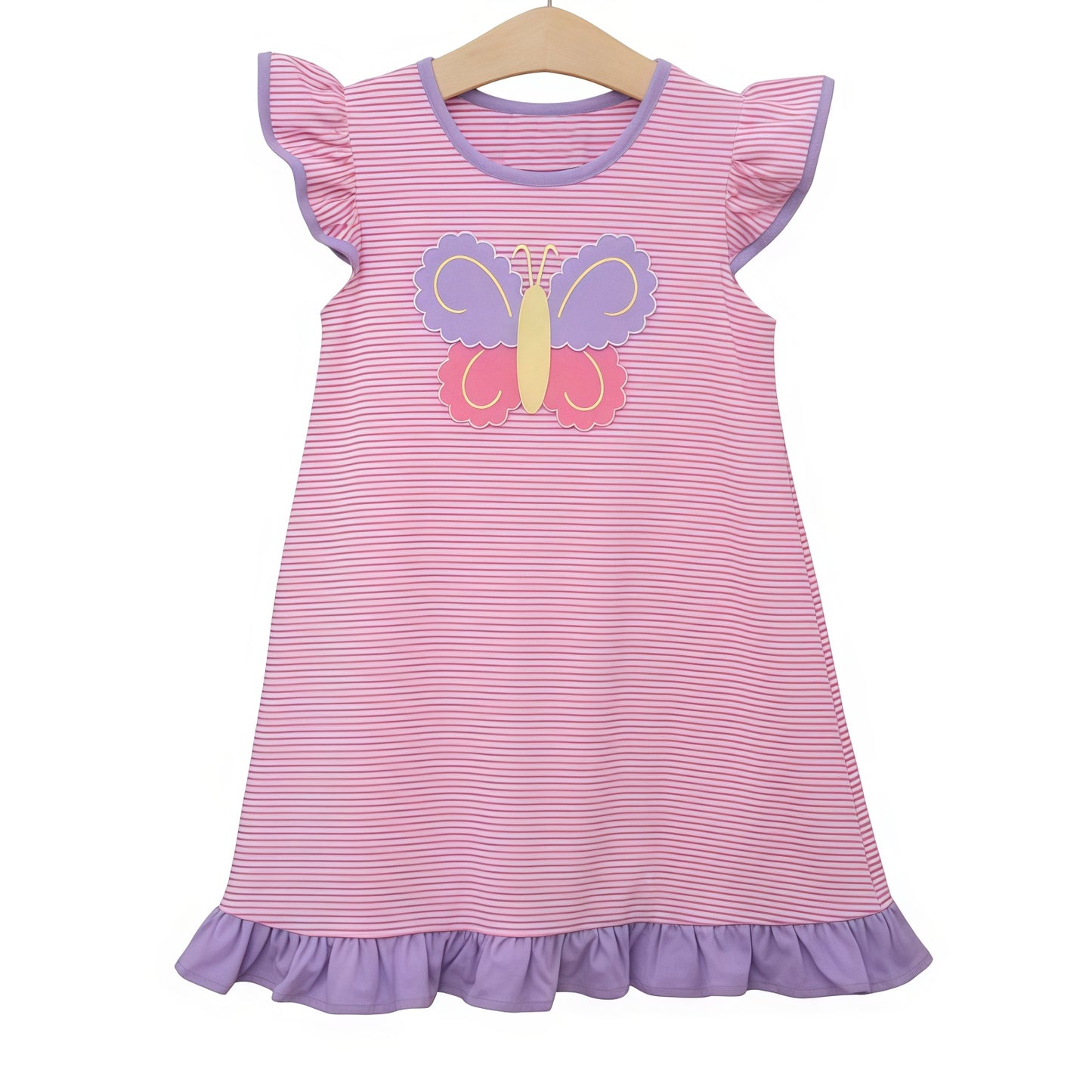 Pre-order no moq GSD3558 pre-order baby girl clothes butterlfy flying sleeve summer dress-26.1.6
