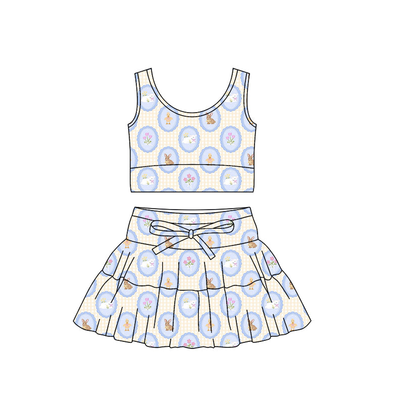 Pre-order no moq GSD3562 pre-order baby girl clothes summer yoga sleeveless skirts sets-26.1.7