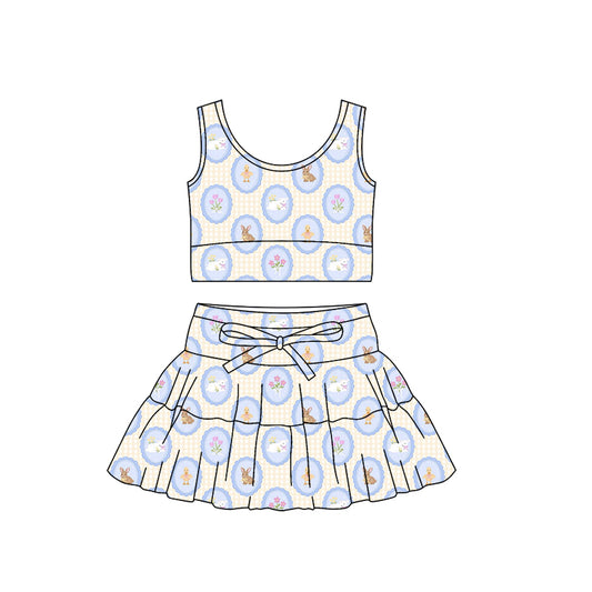 Pre-order no moq GSD3562 pre-order baby girl clothes summer yoga sleeveless skirts sets-26.1.7