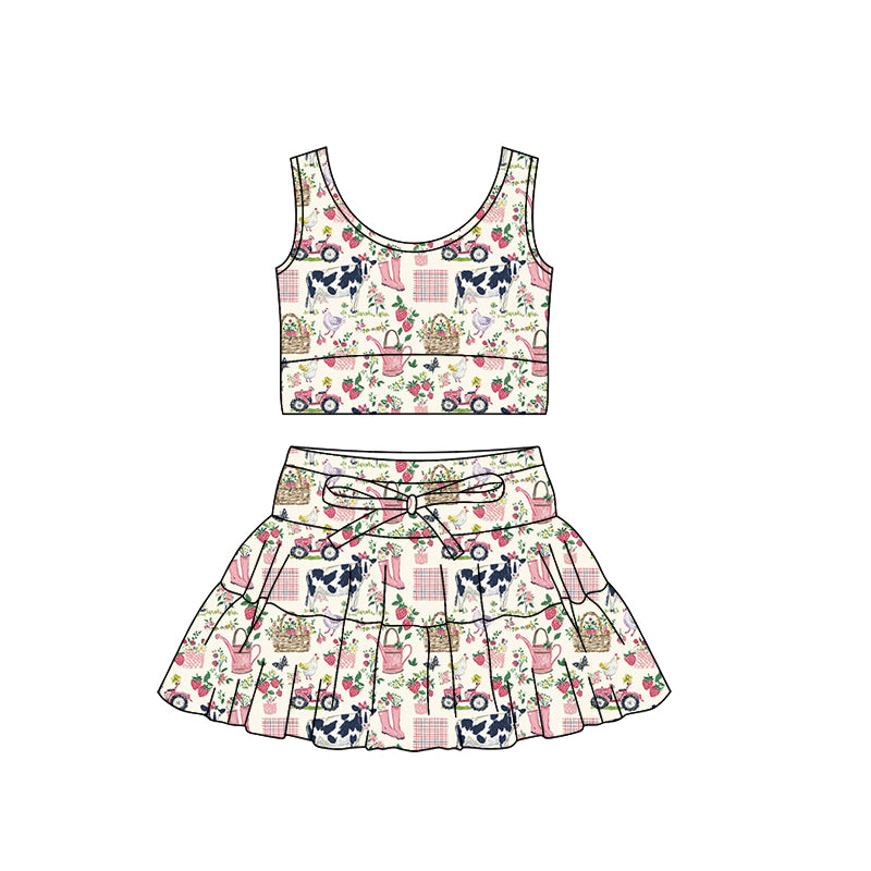 Pre-order no moq GSD3563 pre-order baby girl clothes summer yoga sleeveless skirts sets-26.1.7