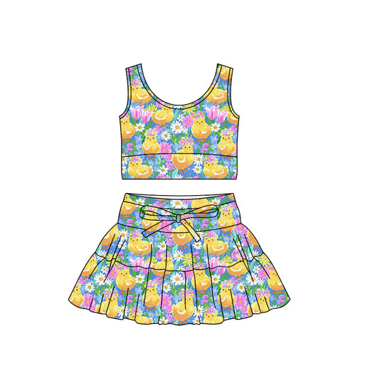 Pre-order no moq GSD3564 pre-order baby girl clothes summer yoga sleeveless skirts sets-26.1.7