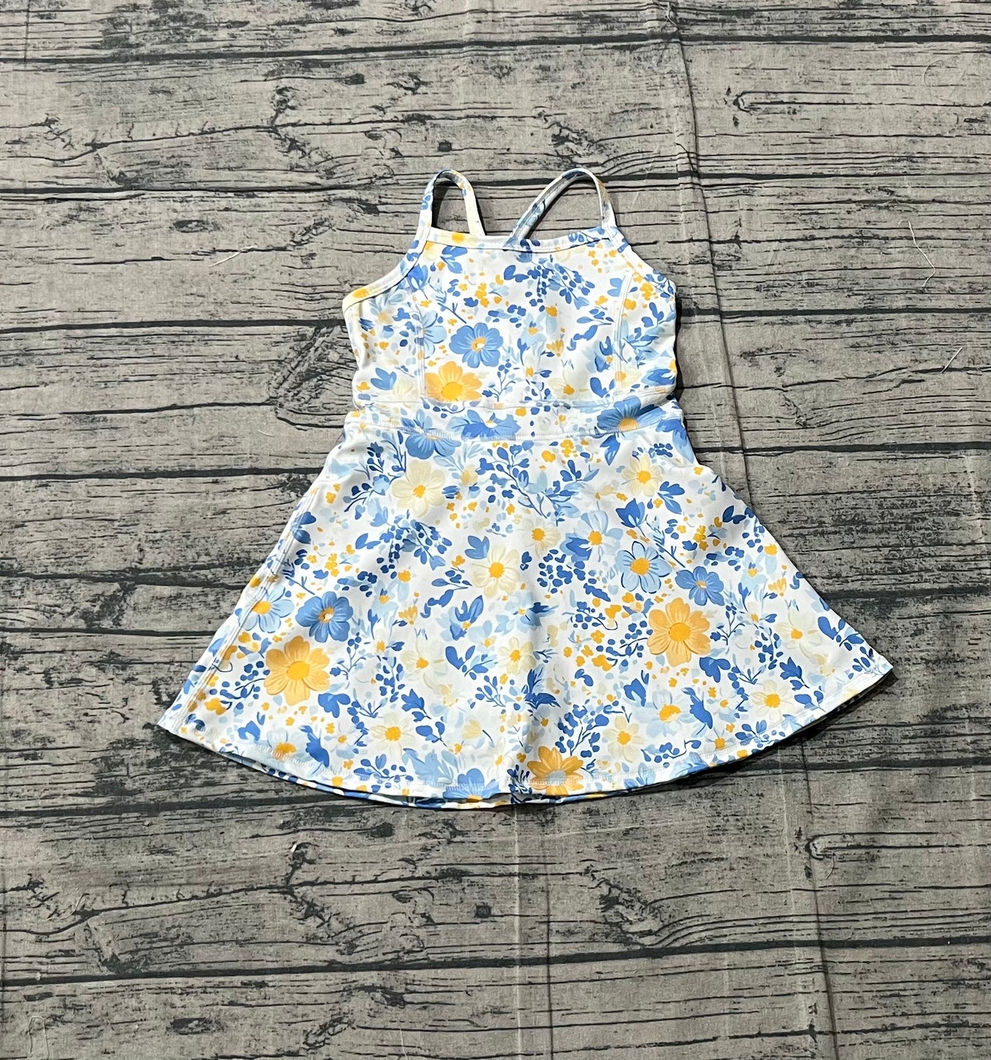 Pre-order no moq GSD3565 pre-order baby girl clothes summer yoga floral sleeveless dress-26.1.15