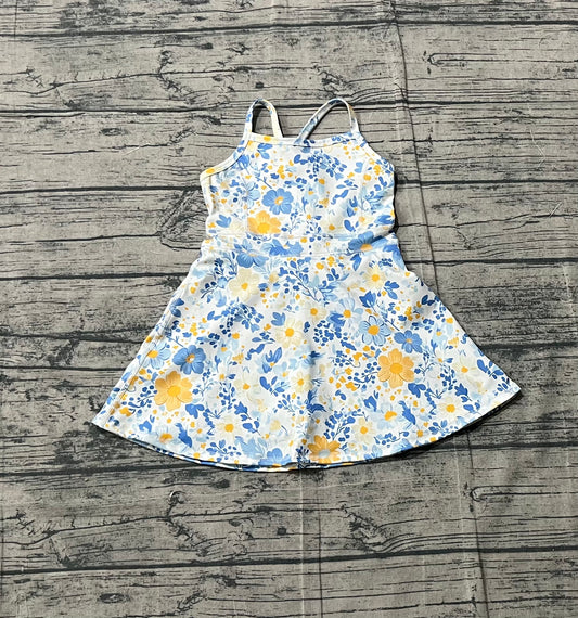 Pre-order no moq GSD3565 pre-order baby girl clothes summer yoga floral sleeveless dress-26.1.15