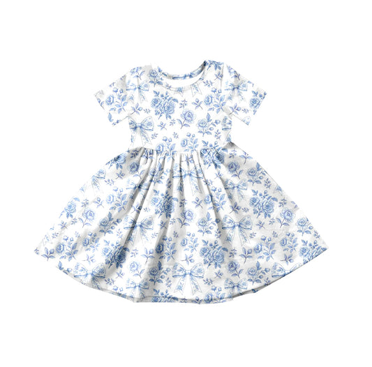 Pre-order no moq GSD3569 pre-order baby girl clothes bow floral short sleeve summer dress-26.1.8