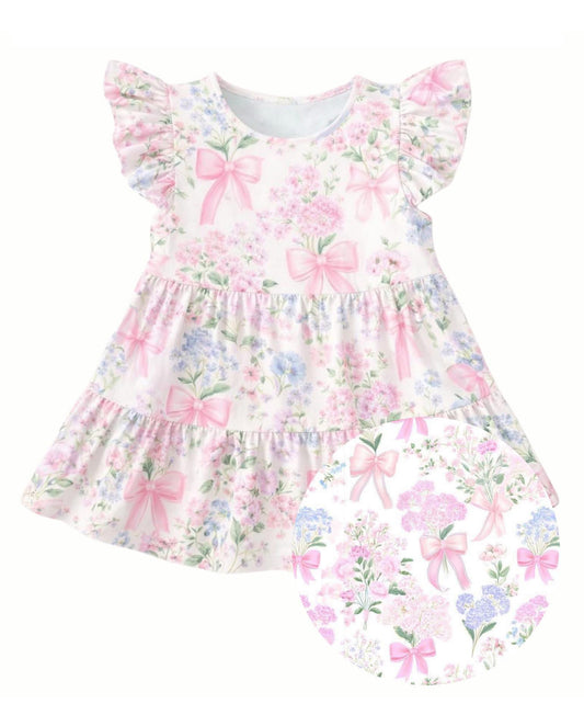 Pre-order no moq GSD3571 pre-order baby girl clothes bow floral flying sleeve summer dress-26.1.8