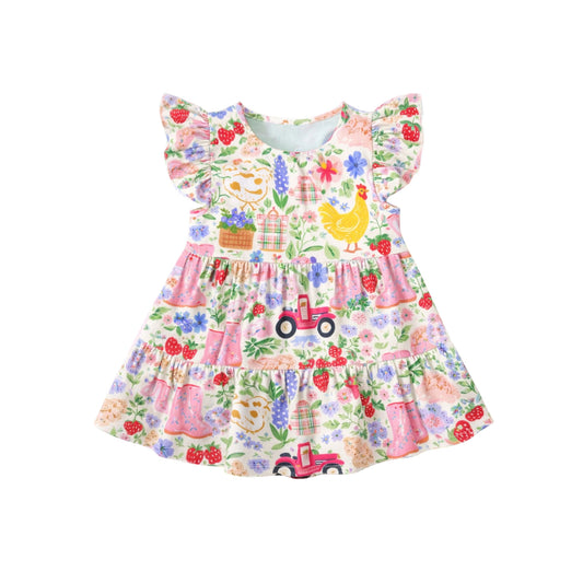 Pre-order no moq GSD3574 pre-order baby girl clothes animal floral flyng sleeve summer dress-26.1.8