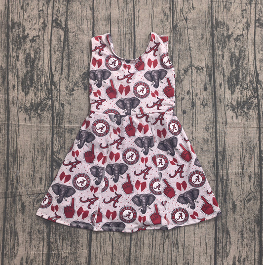 GSD3582 Preorder Sample Baby Girls Elephants A Team Yoga Active Shorts Knee Length Dresses