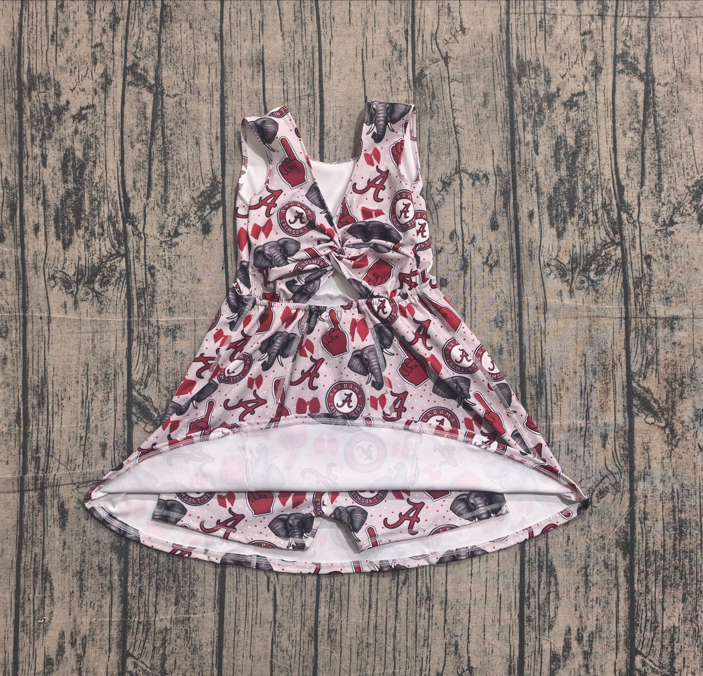 GSD3582 Preorder Sample Baby Girls Elephants A Team Yoga Active Shorts Knee Length Dresses