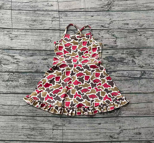 Pre-order no moq GSD3587 pre-order baby girl clothes summer yoga team camouflage sleeveless dress-26.1.25