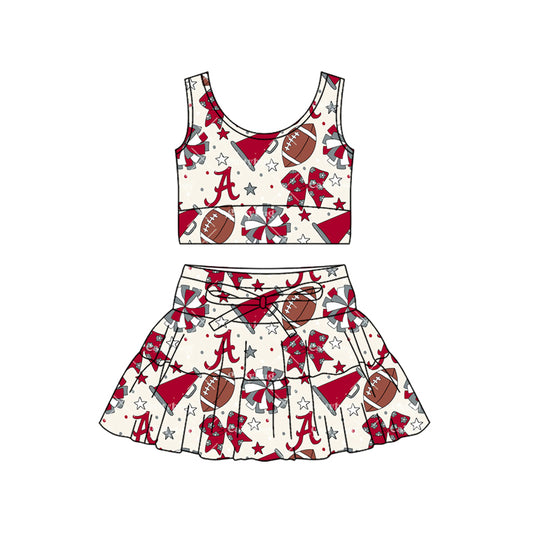 Pre-order no moq GSD3595 pre-order baby girl clothes summer yoga team sleeveless skirts sets-26.1.9