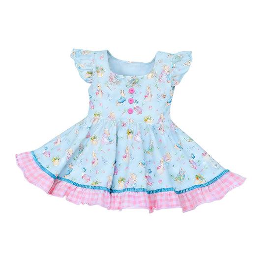 Pre-order no moq GSD3600 pre-order baby girl clothes bunny flying sleeve summer dress-26.1.9